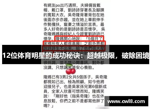 12位体育明星的成功秘诀：超越极限，破除困境